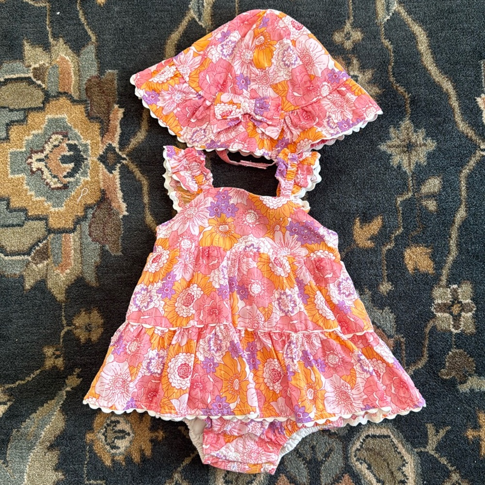 Haute Hippie dress and hat 0-3 month